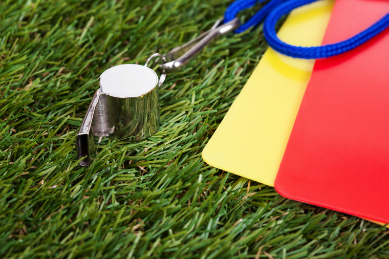 ref's whistle and cards