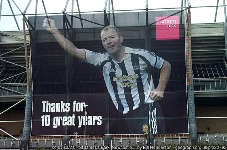 Alan Shearer Banner at Newcastle United football club