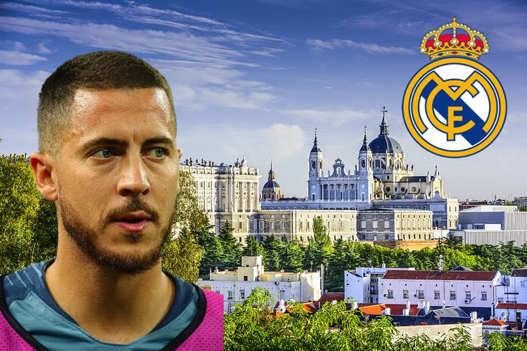 Eden Hazard overlooking city of Madrid