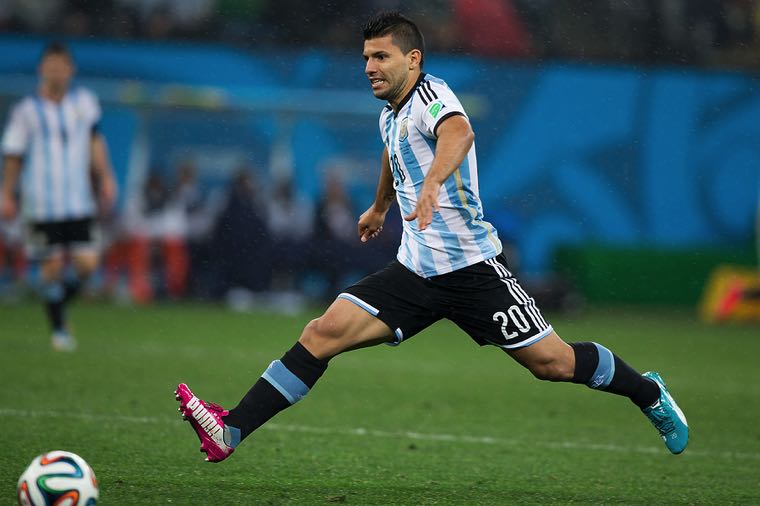 Sergio Aguero action shot