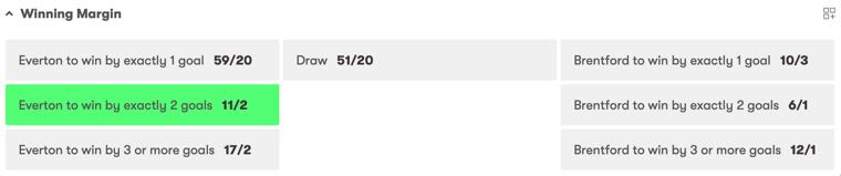 Winning margin example