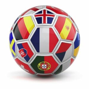 Football with country flags