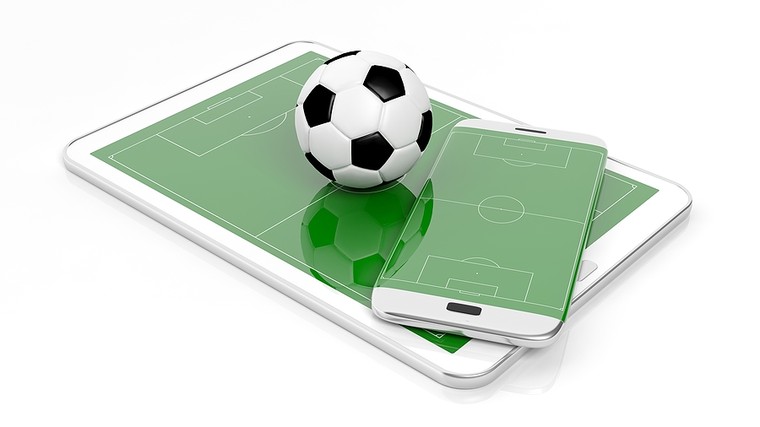 Football Pitches on White Smartphone and Tablet