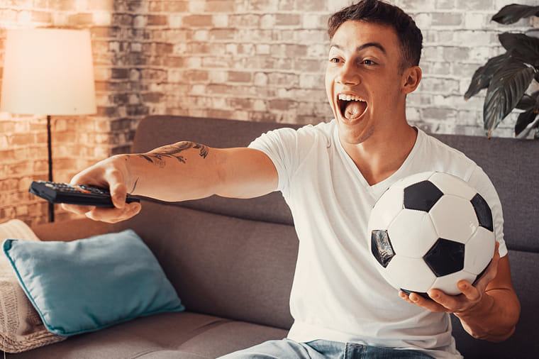 Man watching football